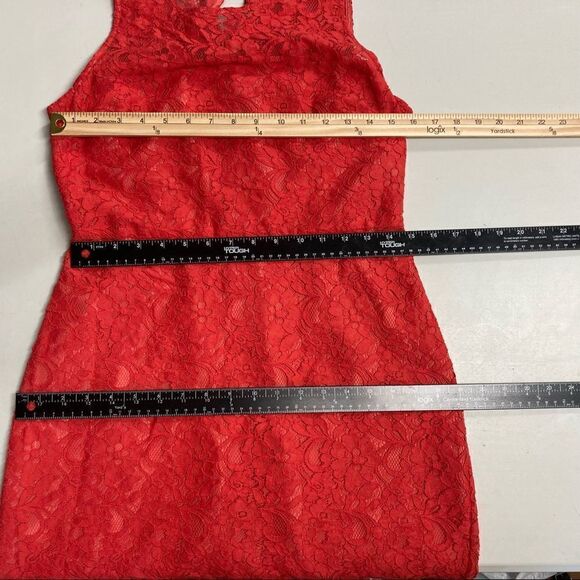 J.CREW Women’s Orange Lace Dress Size 6 Sleeveless Hidden Back Zipper Closure - Picture 3 of 13